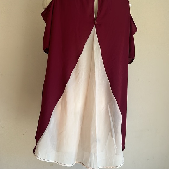 1x blouse magenta&beige shorts sleeve NWT - Picture 3 of 3